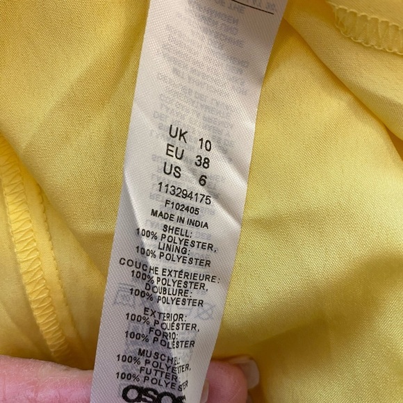 ASOS Women’s Yellow Textured Twist Front Pleated NEW Elegant Midi Dress size 6 - Picture 11 of 13